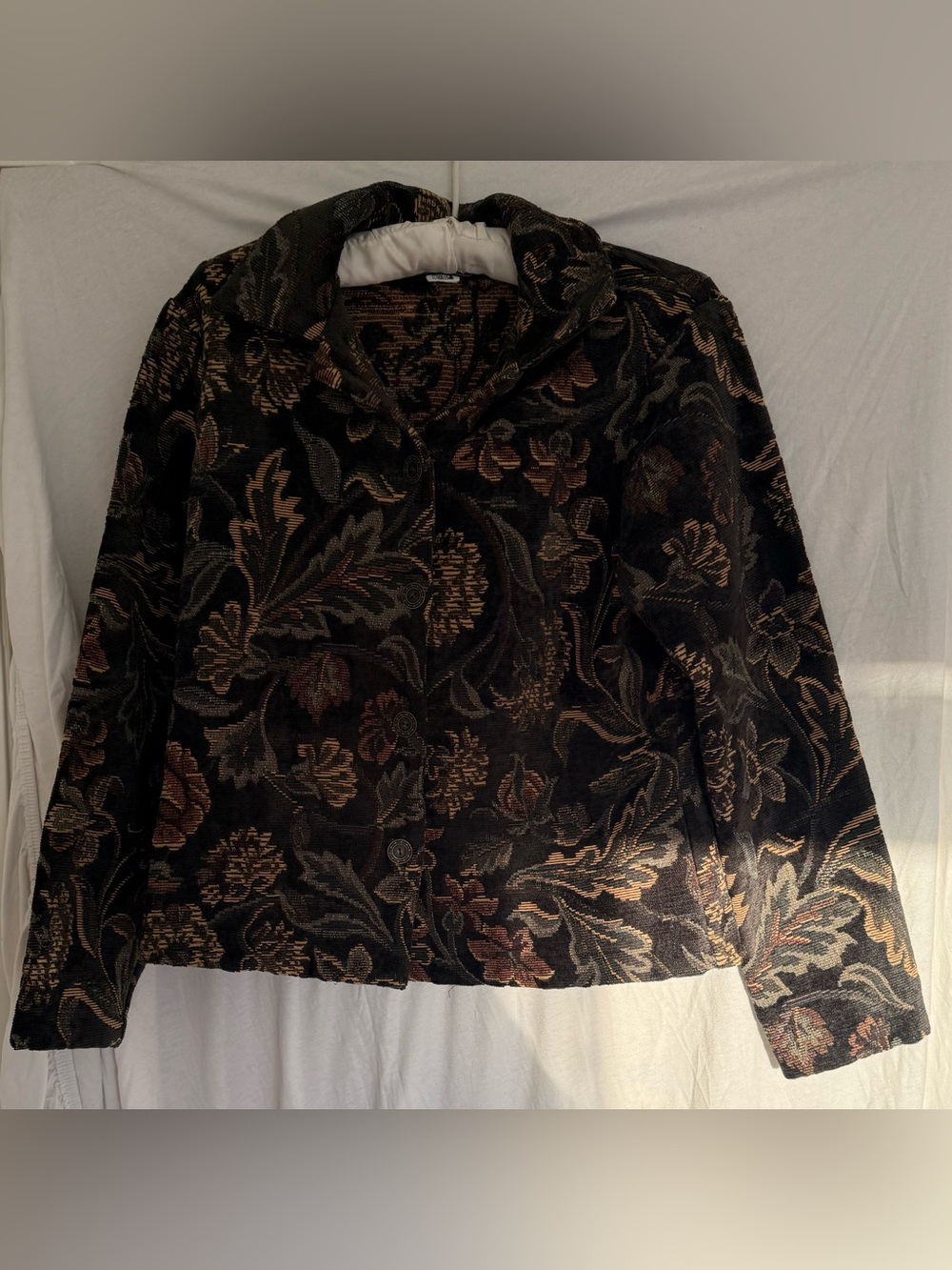 Floral Tapestry Blazer Jacket - Black Multicolor